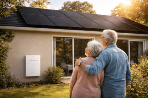 Admiring their solar-powered future